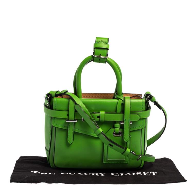 Pre Owned Reed Krakoff Lime Green/Black Leather Boxer Tote
