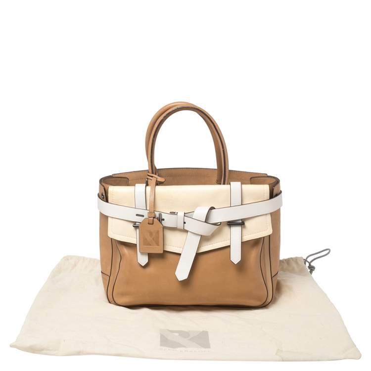 Pre Owned Reed Krakoff Tan/Cream Leather Boxer Tote