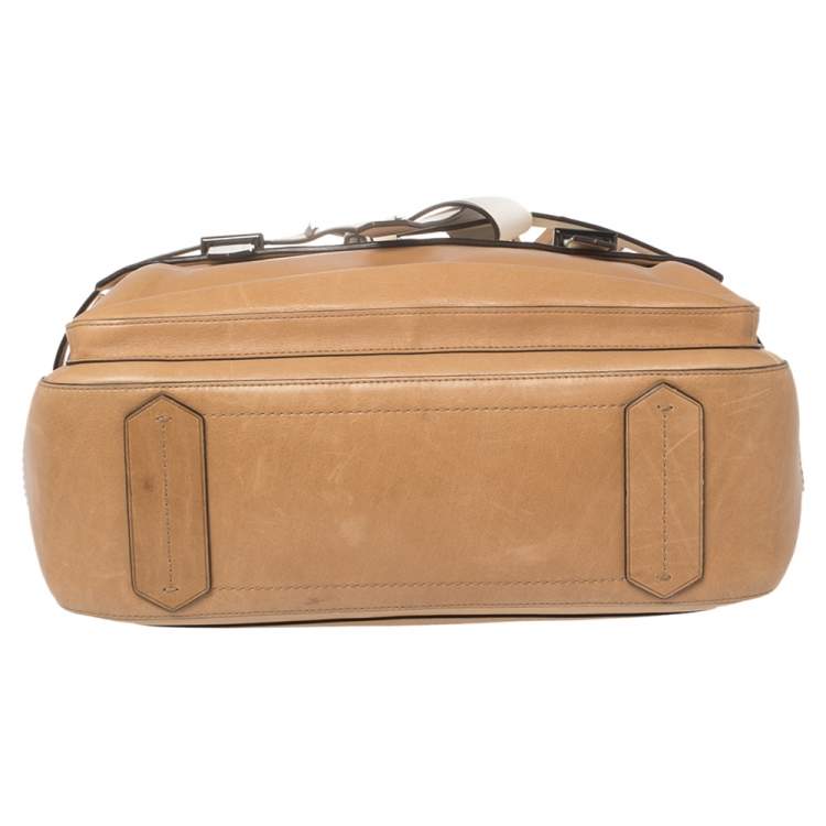 Pre Owned Reed Krakoff Tan/Cream Leather Boxer Tote