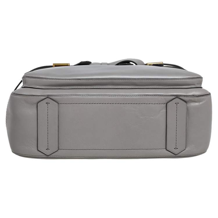 Pre Owned Reed Krakoff Grey Leather Gator Boxer II Tote
