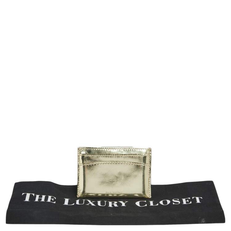 Pre Owned Reed Krakoff Metallic Gold Leather Card Holder