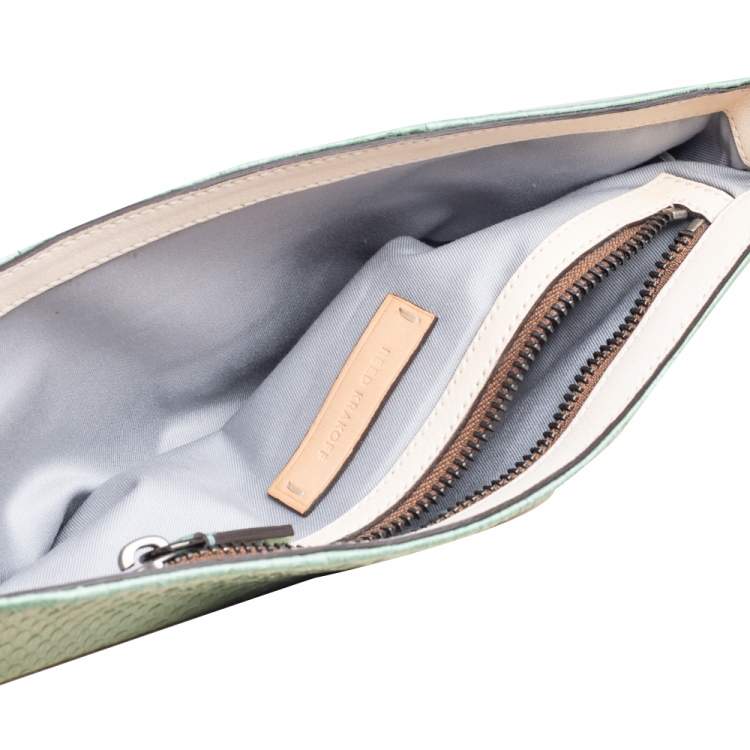 Pre Owned Reed Krakoff Mint Green Python Clutch
