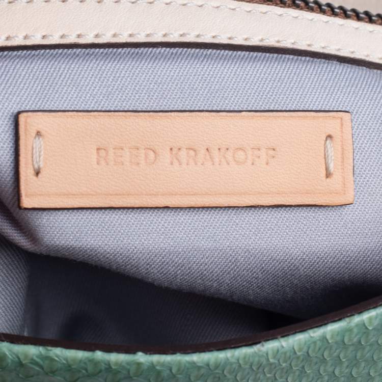 Pre Owned Reed Krakoff Mint Green Python Clutch