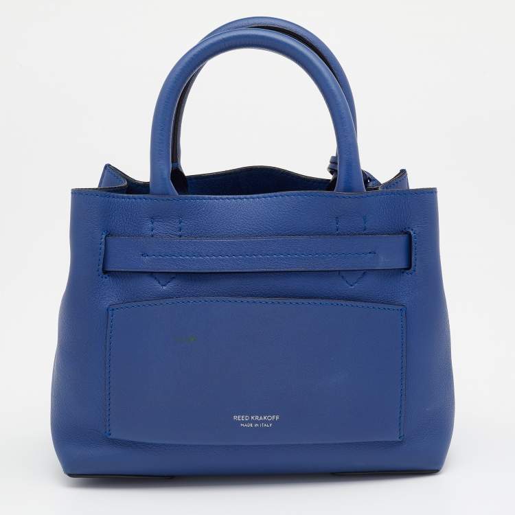 Pre Owned Reed Krakoff Blue Leather Boxer Tote