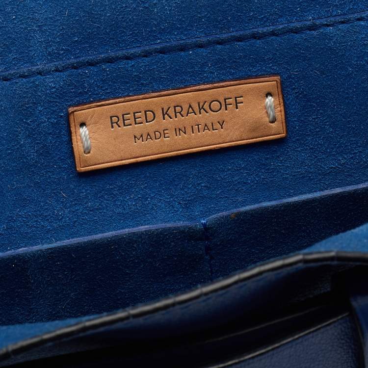 Pre Owned Reed Krakoff Blue Leather Boxer Tote