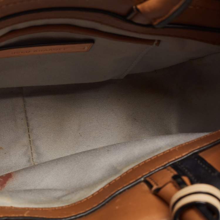 Pre Owned Reed Krakoff Tri Color Leather Micro Boxer Tote