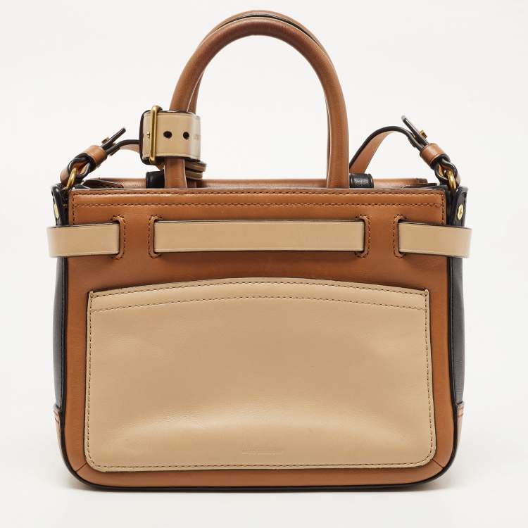Pre Owned Reed Krakoff Tri Color Leather Micro Boxer Tote