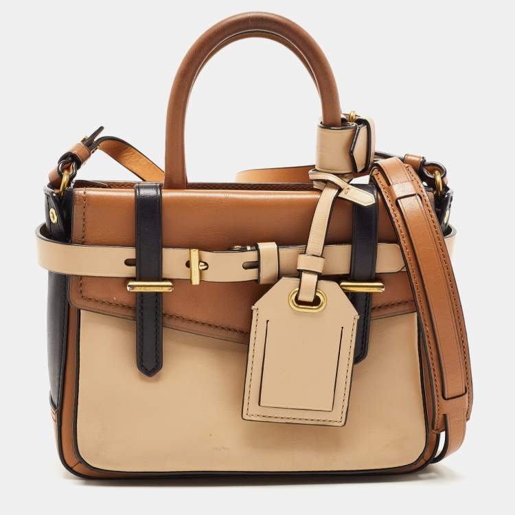 Pre Owned Reed Krakoff Tri Color Leather Micro Boxer Tote