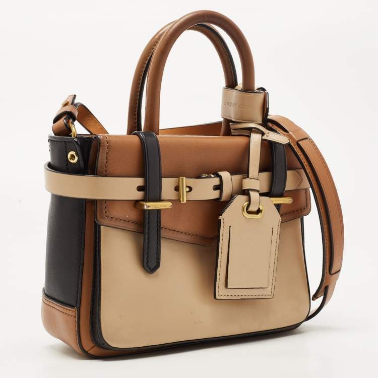 Pre Owned Reed Krakoff Tri Color Leather Micro Boxer Tote