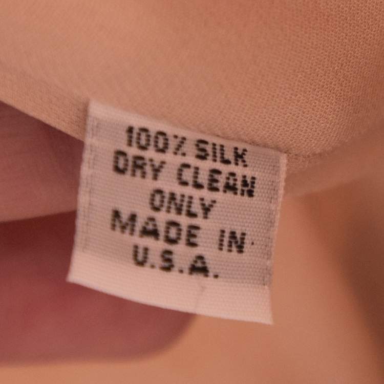 Pre Owned Reem Acra Pink Silk Ruffled Asymmetric Hem Strapless Gown M