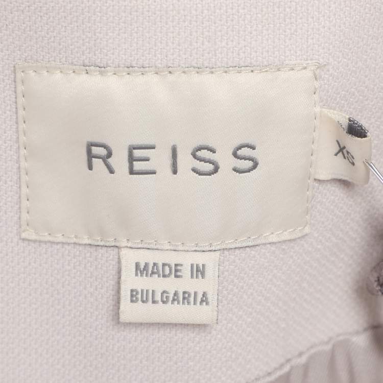 Pre Owned Reiss Off White Cotton and Wool Blend Trench Coat XS