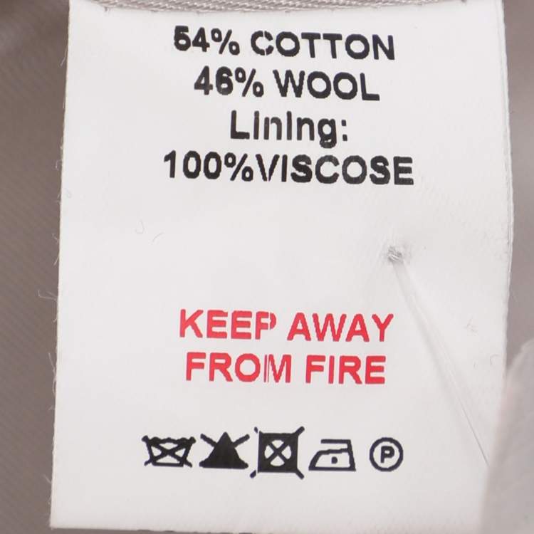 Pre Owned Reiss Off White Cotton and Wool Blend Trench Coat XS