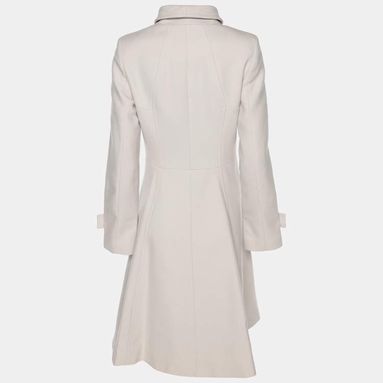 Pre Owned Reiss Off White Cotton and Wool Blend Trench Coat XS