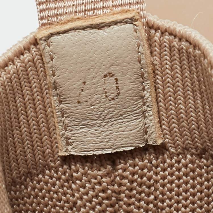 Pre Owned René Caovilla Cleo Size 40 Beige Knit Fabric Slip On Running Sneakers