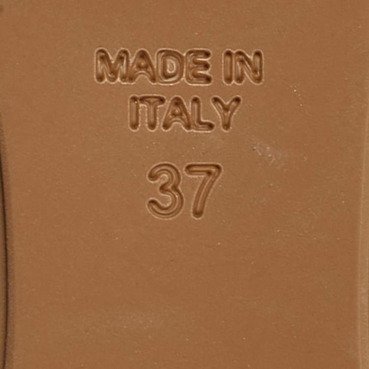 Pre Owned René Caovilla Size 37 Pink Leather Wedge Sandals