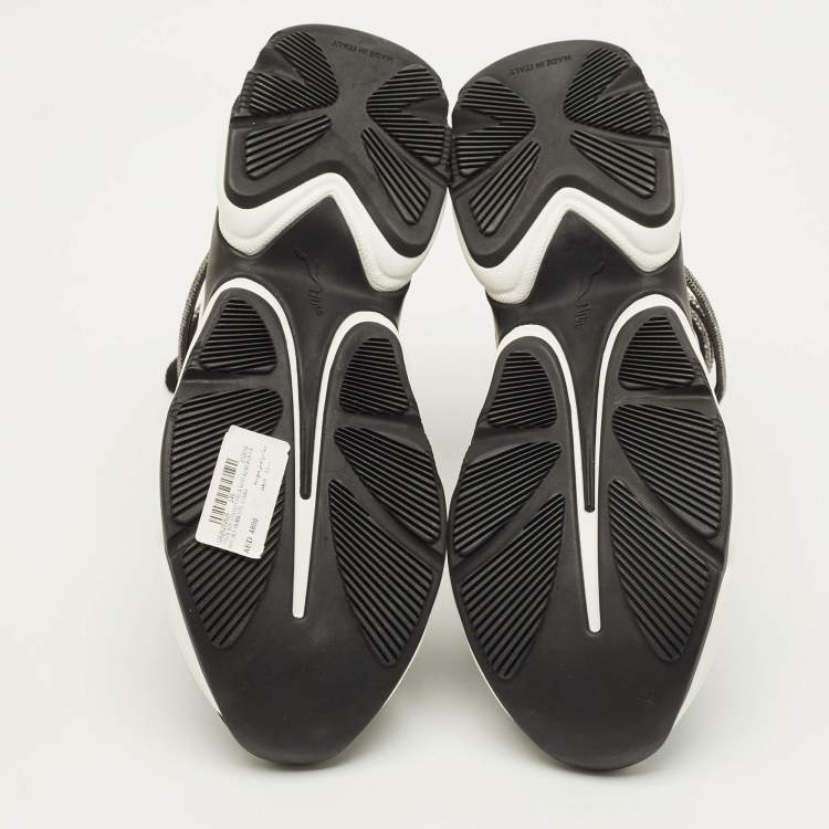 Pre Owned René Caovilla Cleo Running Size 42 Black Knit Fabric High Top Sneakers