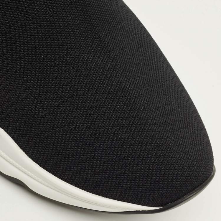 Pre Owned René Caovilla Cleo Running Size 42 Black Knit Fabric High Top Sneakers