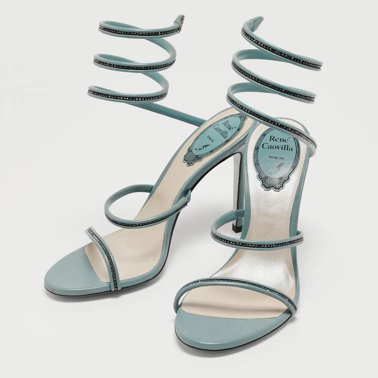 Rene caovilla blue online sandals