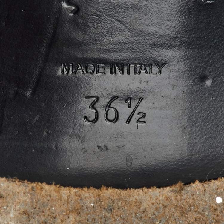 Pre Owned René Caovilla Black Croc Embossed and Leather Crystal Studded Knee Boots Size 36.5