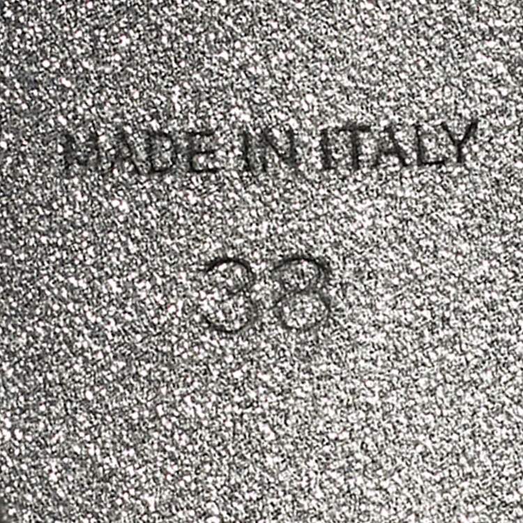 Pre Owned René Caovilla Black Satin Crystal Embellished Ankle Wrap Sandals Size 38