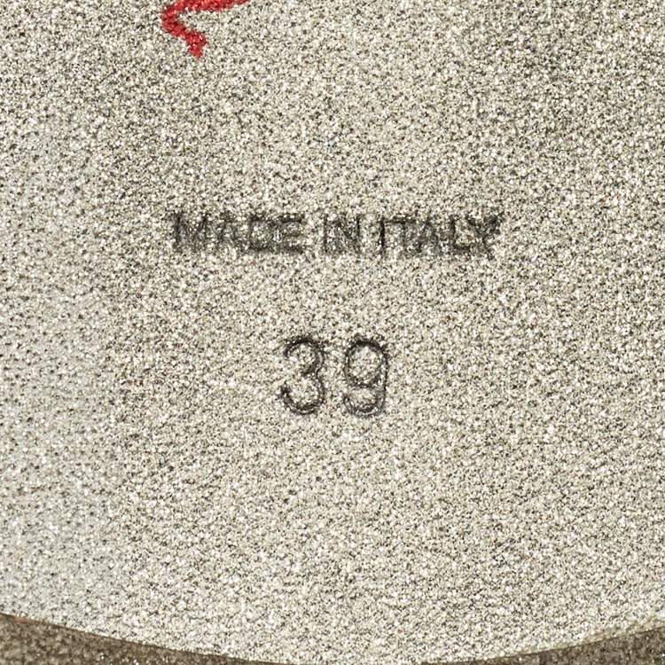 Pre Owned René Caovilla Size 39 Green Suede Crystal Embellished Flat Mules