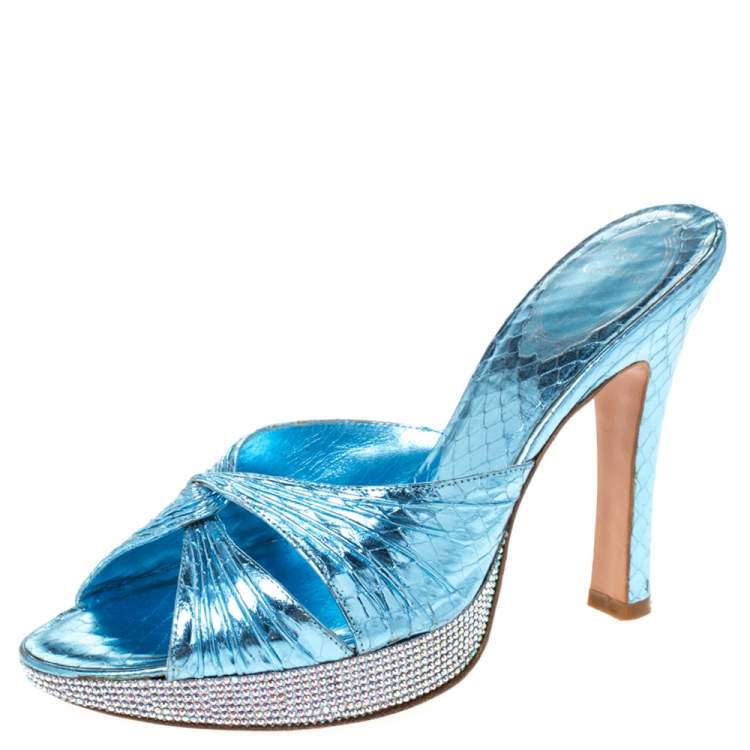 blue crystal sandals