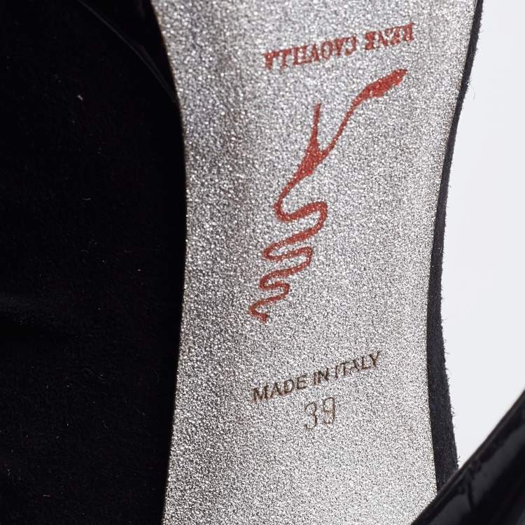 Pre Owned René Caovilla Black Suede Crystal embellished Ankle Length Boots Size 39