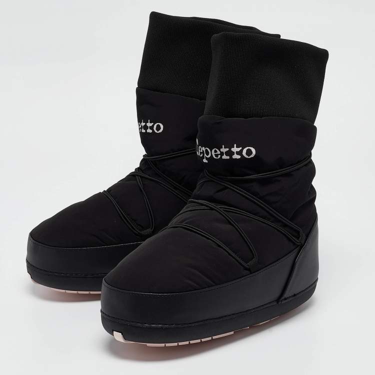 Pre Owned Repetto Black Nylon Getianne Boots Size 36/37