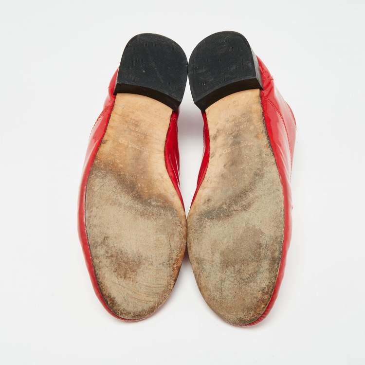 Pre Owned Repetto Red Patent Leather Slip On Derby Size 39