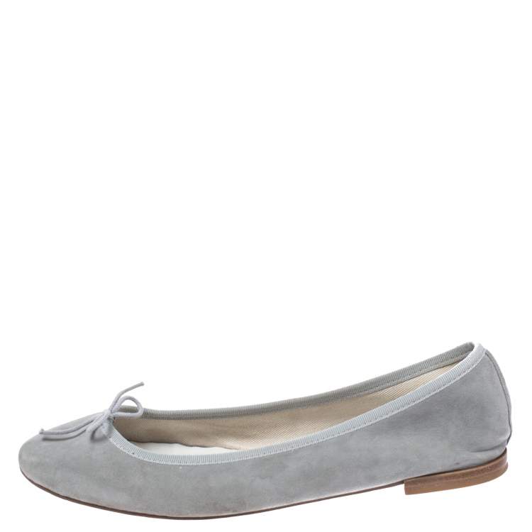 Repetto Grey Suede Leather Cendrillon Ballerina Flats Size 42