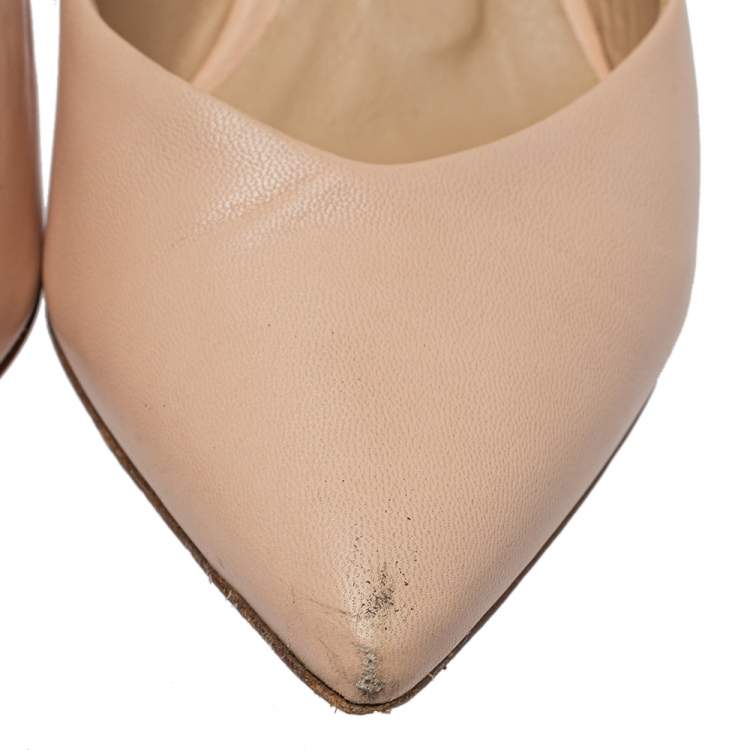 Pre Owned Repetto Beige Leather Pointed Toe Pumps Size 38
