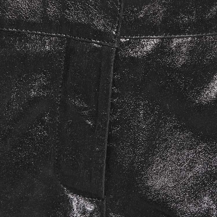 Pre Owned Retrofete Black Real Leather Hot Pants S