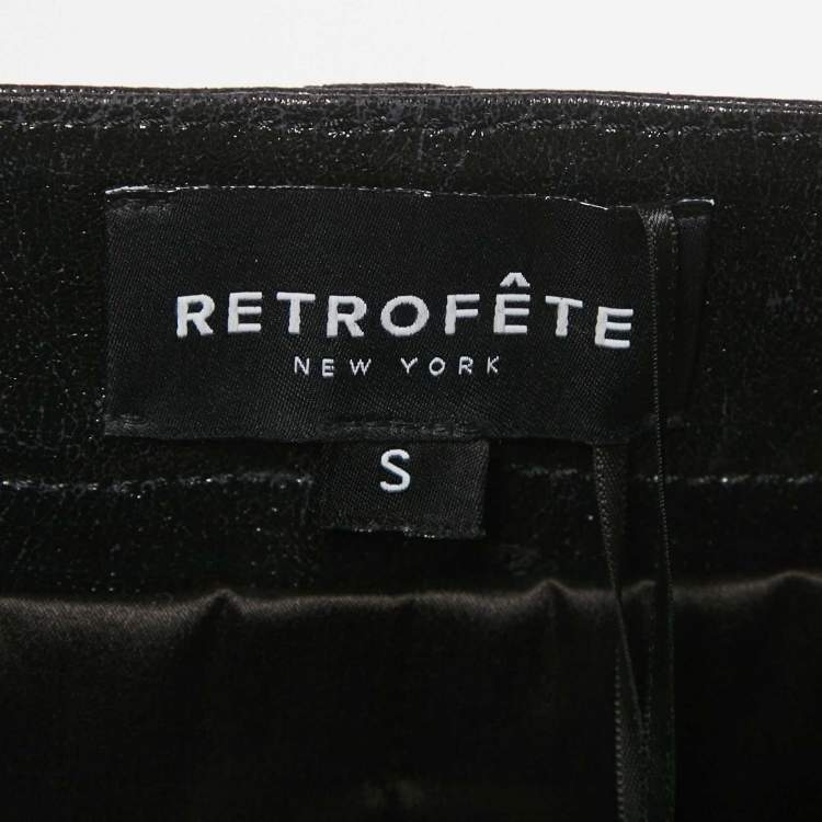 Pre Owned Retrofete Black Real Leather Hot Pants S