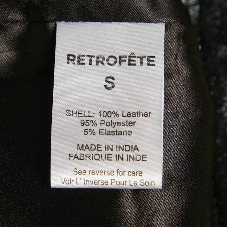 Pre Owned Retrofete Black Real Leather Hot Pants S