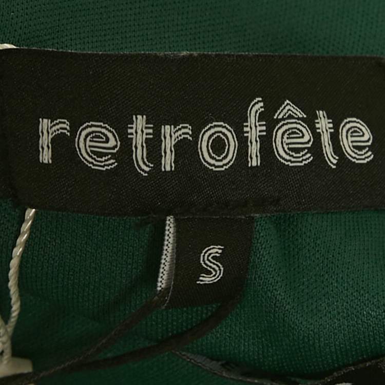 Pre Owned Retrofete Green Sequin Jersey Asymmetric Cocktail Dress S