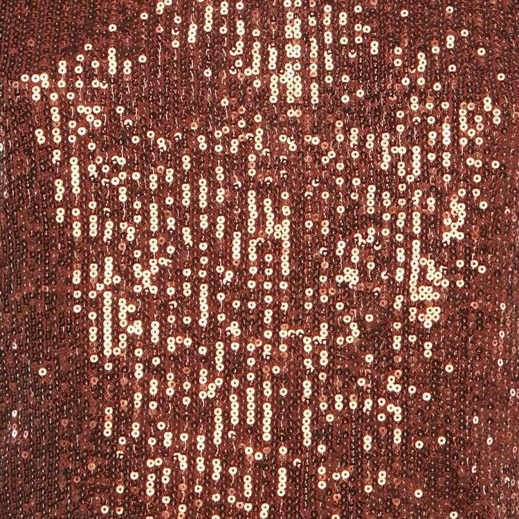 Pre Owned Retrofete Brown Sequin Flynn Ruched Mini Dress S