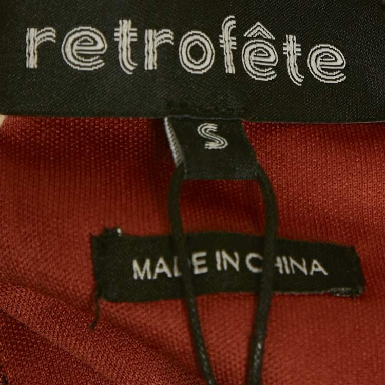 Pre Owned Retrofete Brown Sequin Flynn Ruched Mini Dress S