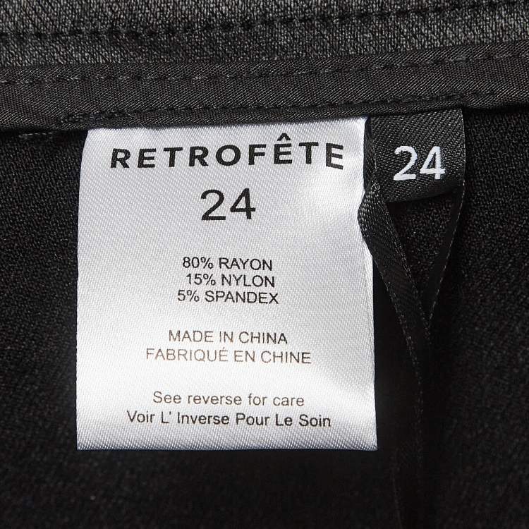 Pre Owned Retrofete Black Stretch Rayon Flared Pants XXS