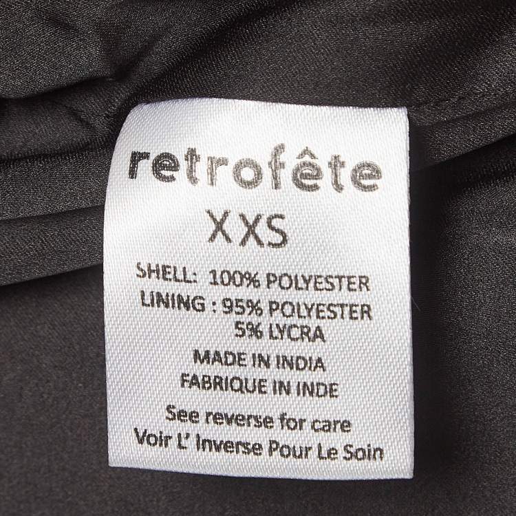 Pre Owned Retrofete Silver/Black Sequined Mini Skirt XXS