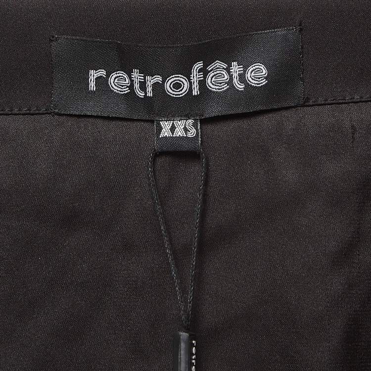 Pre Owned Retrofete Silver/Black Sequined Mini Skirt XXS