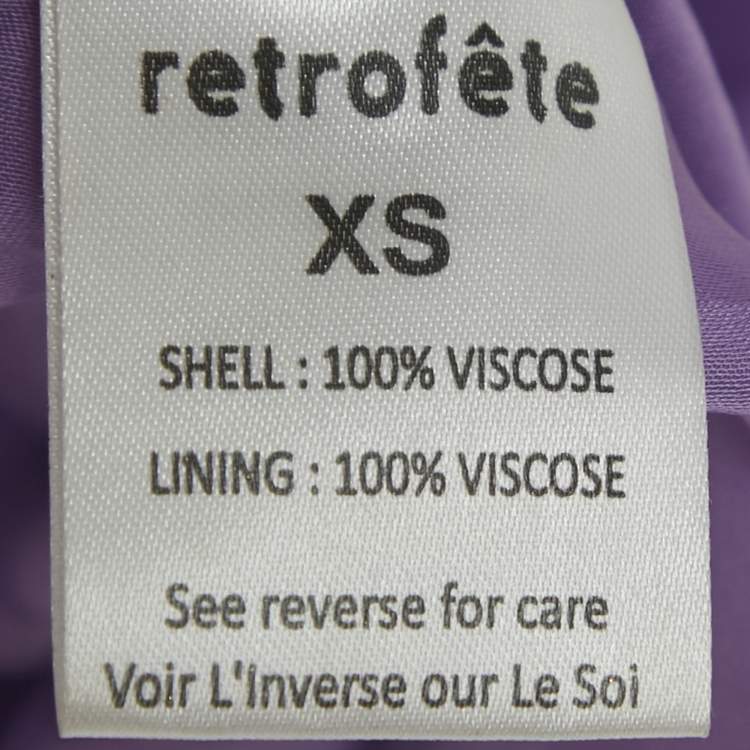 Pre Owned Retrofete Purple Sequin Belted Mini Wrap Dress XS