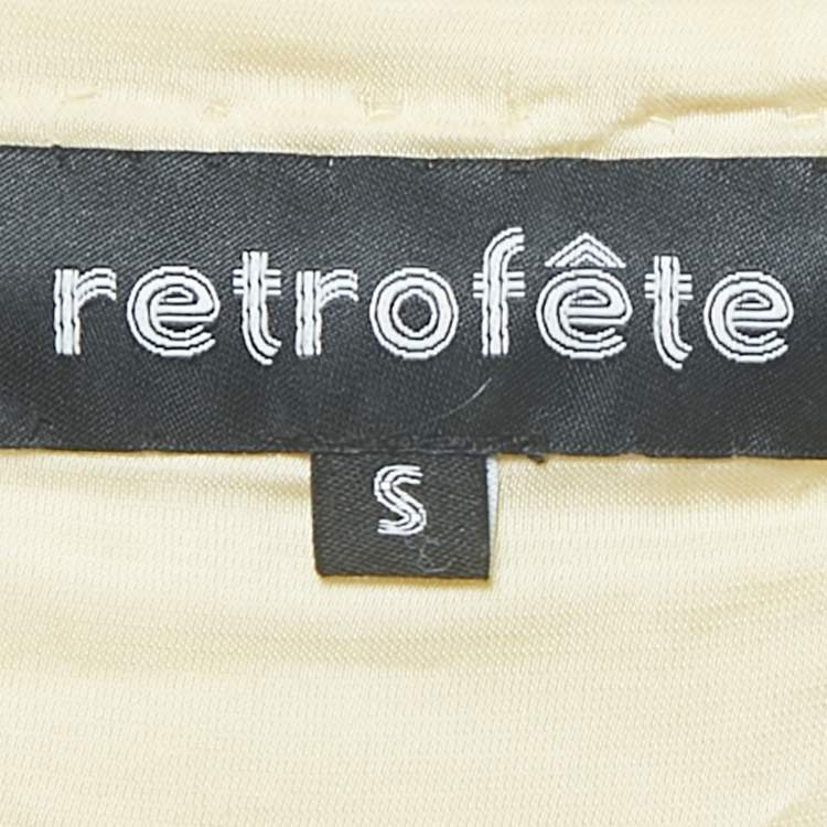 Pre Owned Retrofete Gold Sequin Velvet Trimmed Wrap Tunic S