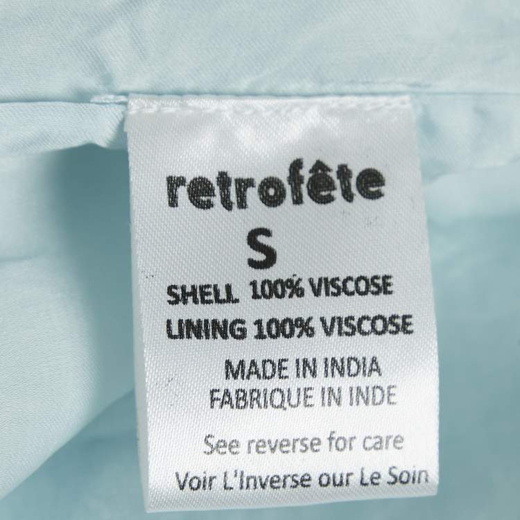 Pre Owned Retrofete Blue Velvet Trim Sequin One Shoulder Dress S