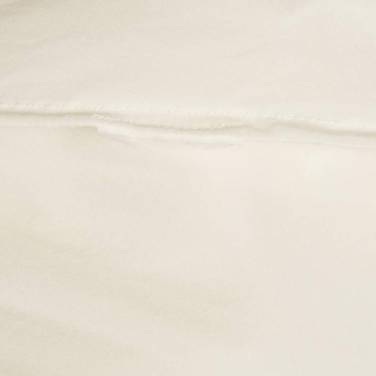 Pre Owned Retrofete Cream Satin Gathered Mini Dress S