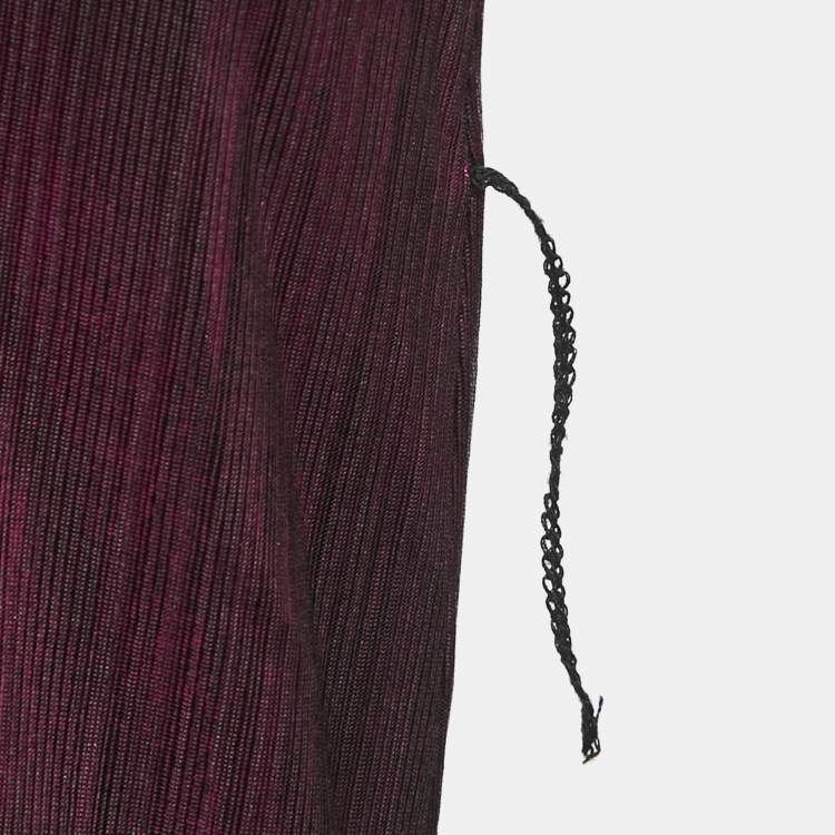 Pre Owned Retrofete Pink Lamé Belted Ruffle Detail Mini Dress S