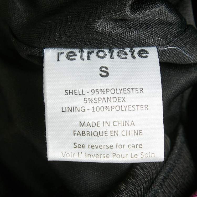 Pre Owned Retrofete Pink Lamé Belted Ruffle Detail Mini Dress S