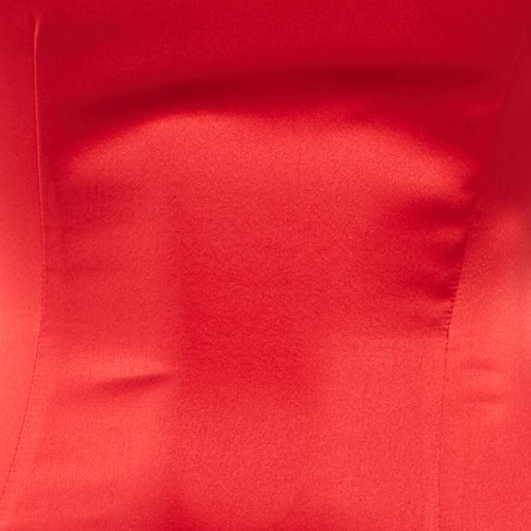 مملوكة مسبقًا Retrofete Red Satin Silk Aries Dress XS