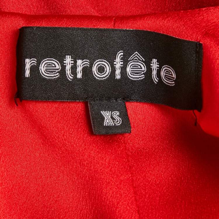 مملوكة مسبقًا Retrofete Red Satin Silk Aries Dress XS
