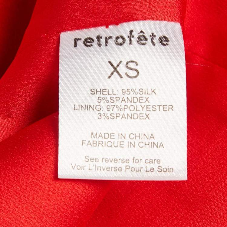 مملوكة مسبقًا Retrofete Red Satin Silk Aries Dress XS