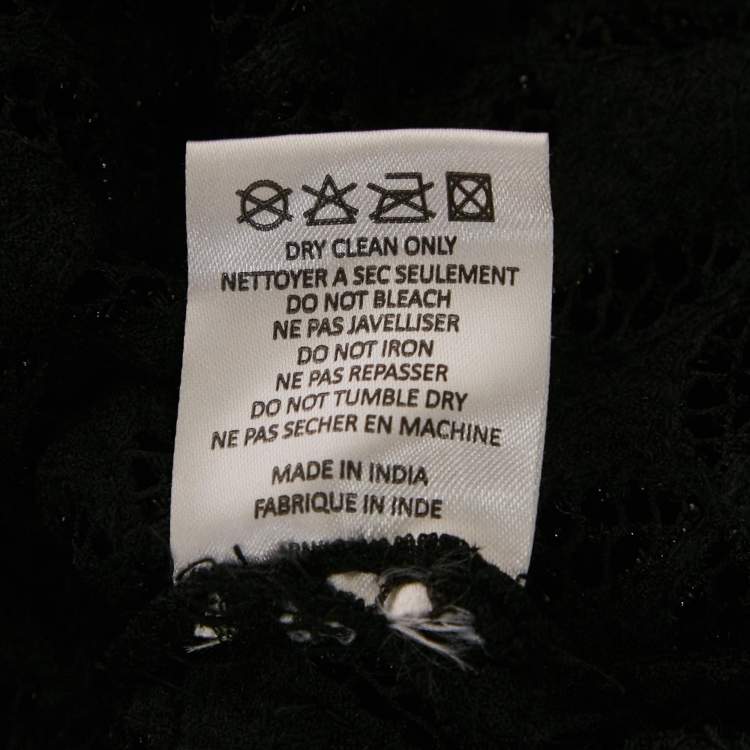 Pre Owned Retrofete Black Beaded Mesh High Neck Top XS